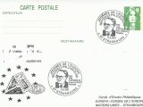 FRANSA 1991 DAMGALI  AVRUPA FİLATELİ SERVİSİ'NİN 30. YILI POSTA KARTI