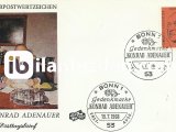 ALMANYA (BATI) 1968 DAMGASIZ KONRAD ADENAUER ANITI AÇILIŞI FDC 2