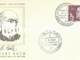 ALMANYA (BERLİN) 1960 ROBERT KOCH'UN ANISINA FDC