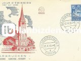 ALMANYA (SAARLAND) 1959 SAAR'IN SAARBRÜCKEN BELEDİYE BİNASI FDC
