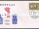 BELÇİKA 1964 DAMGASIZ BENELUX'UN 20.YILI FDC