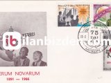BELÇİKA 1966 DAMGASIZ RERUM NOVARUM 75. YILDÖNÜMÜ FDC