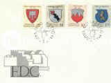 LİECHTENSTEİN 1964 ŞEHİR ARMALARI FDC