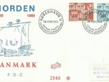 DANİMARKA 1969 KUZEY ÜLKELERİ DENEKLERİNİN 50.YILI POSTA ANLAŞMASININ 100.YILI FDC