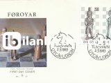FAROE ADALARI 1983 NOLSOY'DAN SATRANÇ ADAMLARI FDC