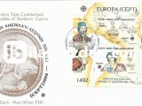 K.K.T.C 1992 AVRUPA CEPT FDC