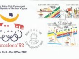 K.K.T.C 1992 BARCELONA 92 OLİMPİYAT OYUNLARI FDC
