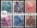 ALMANYA (DOĞU) 1955 DAMGALI SÜREKLİ SERİ BEŞ YILLIK PLAN SERİSİ YENİ RENKLER