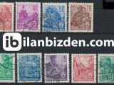 ALMANYA (DOĞU) 1957 DAMGALI SÜREKLİ SERİ BEŞ YILLIK PLAN SERİSİ YENİ FİLGRAN