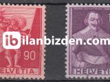 İSVİÇRE 1958 DAMGALI SÜREKLİ TARİHİ KİŞİLER SERİSİ