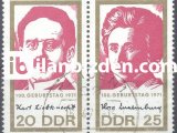 ALMANYA (DOĞU) 1971 DAMGALI KARL LİEBKNECHT VE ROSA LUKSEMBOURG’UN DOĞUMUNUN 100. YILI SERİSİ