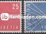 İSVİÇRE 1957 DAMGALI AVRUPA CEPT SERİSİ
