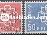 İSVİÇRE 1959 DAMGALI AVRUPA CEPT SERİSİ