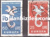 İTALYA 1958 DAMGALI AVRUPA CEPT SERİSİ