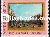 İTALYA 1968 DAMGALI CANALETTO'NUN ÖLÜMÜNÜN 200.YILI SERİSİ