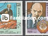 KAMBOÇYA 1985 DAMGALI VLADİMİR İLYİCH LENİN’İN DOĞUMUNUN 100.YILI SERİSİ