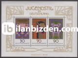 ALMANYA (BATI) 1977  DAMGASIZ  JUGENDSTİL BLOKU