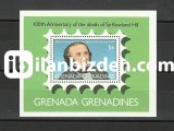 GRENADA  DAMGASIZ SİR ROWLAND HİLL’N ÖLÜMÜNÜN 100. YILI   BLOKU