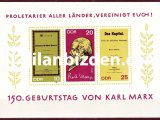 ALMANYA (DOĞU) 1968 DAMGASIZ YIKANMIŞ KARL MARKS’IN DOĞUMUNUN 150. YILI BLOKU