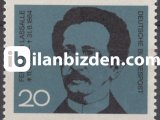 ALMANYA (BATI) 1964 DAMGASIZ FERDİNAND LASELLE'NİN ÖLÜMÜNÜN 100. YILI SERİSİ