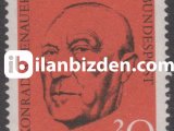 ALMANYA (BATI) 1968 DAMGASIZ KONRAD ADENAUER ANITI AÇILIŞI SERİSİ