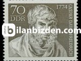 ALMANYA (DOĞU) 1974 DAMGASIZ CASPAR DAVİD FRİEDRİCH'İN DOĞUMUNUN 200.YILI SERİSİ