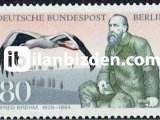 ALMANYA (BERLİN) 1984 DAMGASIZ ALFRED EDMUND BREHEM'İN ÖLÜMÜNÜN 100.YILI SERİSİ