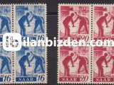 ALMANYA (SAAR) 1947 DAMGASIZ ÇELİK İŞÇİLERİ DÖRTLÜ BLOK SERİ