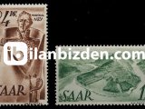 ALMANYA (SAAR) 1947 DAMGASIZ MARSHALL NEY VE SAAR NEHRİ SERİSİ