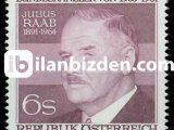 AVUSTURYA 1981 DAMGASIZ JULİUS RAAB’IN DOĞUMUNUN 90.YILI SERİSİ