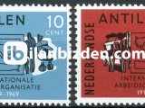 HOLLANDA ANTİLLERİ 1969 DAMGASIZ İLO'NUN 50. YILI SERİSİ