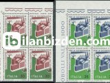 İTALYA 1970 DAMGASIZ AVRUPA KORUMA YILI DÖRTLÜ BLOK SERİ