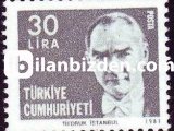1981 DAMGASIZ SÜREKLİ ATATÜRK PULU SERİSİ