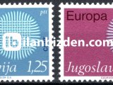 YUGOSLAVYA 1970 DAMGASIZ AVRUPA CEPT SERİSİ